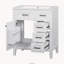 Ensemble de meuble-lavabo autoportant 30 po avec évier, cadre solide et armoire en MDF avec tiroirs multiples, blanc-1258523666