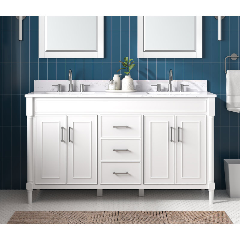 Addison 60'' Double Bathroom Vanity Base, White