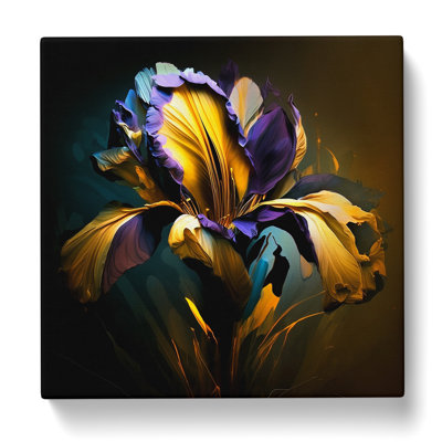 Iris Flower Abstract Expressionism - Wrapped Canvas