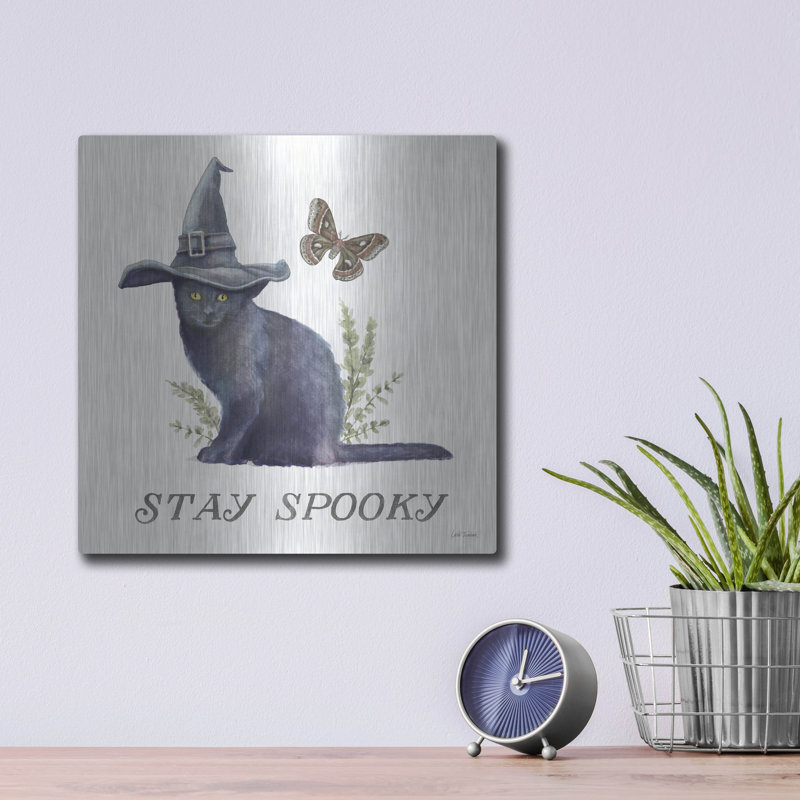 «Spooky Halloween 3 Color» par Leslie Trimbach, art mural en métal, H 12 po x l 12 po