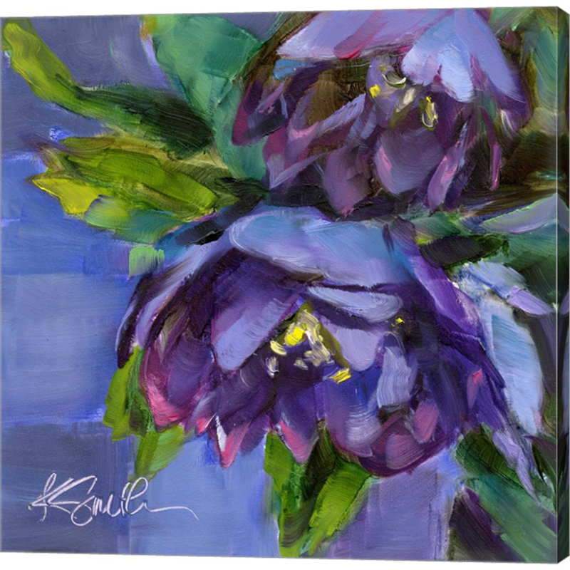 Fleurs mauves par Kim Smith, art mural sur toile