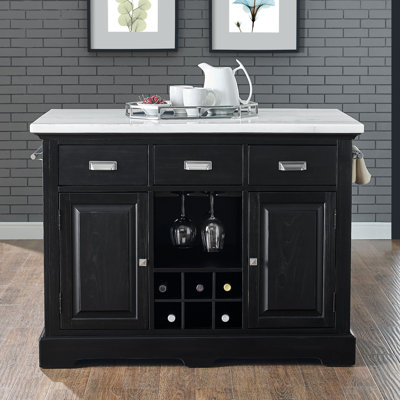 Mantello Marble Top Kitchen Island