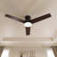 Ventilateur de plafond encastré de 132 cm (52 ​​po) avec télécommande pour l'éclairage, pales réversibles, moteur CC silencieux à haut débit d'air.-395493256-395493254