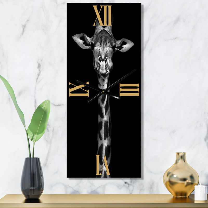 Portrait d'une horloge murale girafe, Grand