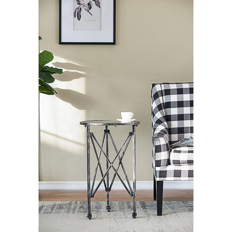 Table d'appoint avec plateau en verre lisse