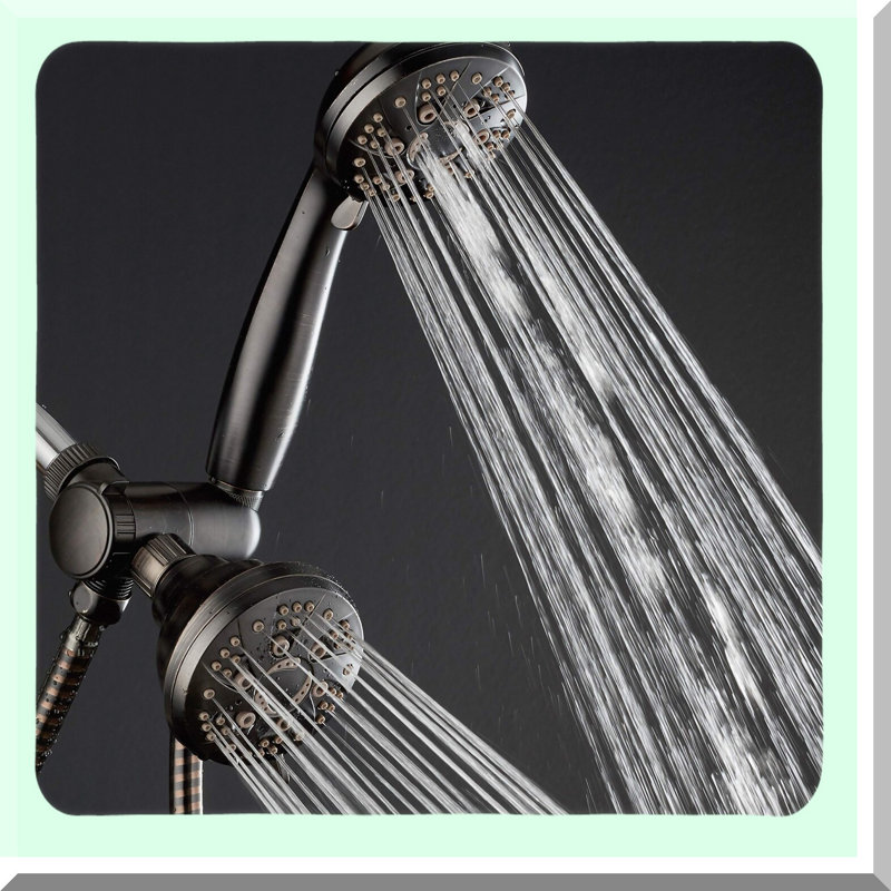 AquaFlow Elite: High Pressure 3-Way 48-Setting Rain/Handheld Shower Head Combo with Angle Adjustable, Anti-Clog Jets, Tool-Free Installation - USA Standard