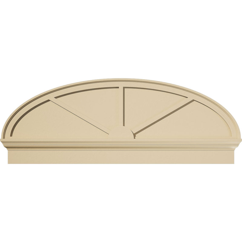 Fronton en uréthane Elliptical Signature, brun clair apprêté, 54 po x 20,375 po x 2,75 po, Combinaison, 3 rayons