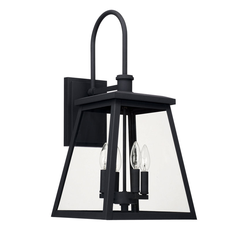Lanterne murale d'extérieur à 4 ampoules H 24 po Wrentham, Noir