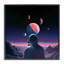 Astronaute et giclée encadrée de terrain aux tons mauves, design par Sasha-553217250-553217252