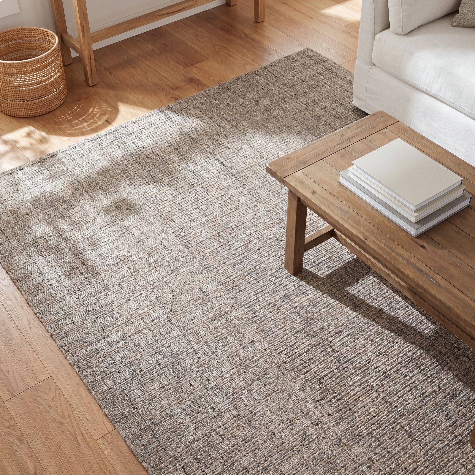 Handmade Brown/Taupe Rug, Rectangle 8' x 10'