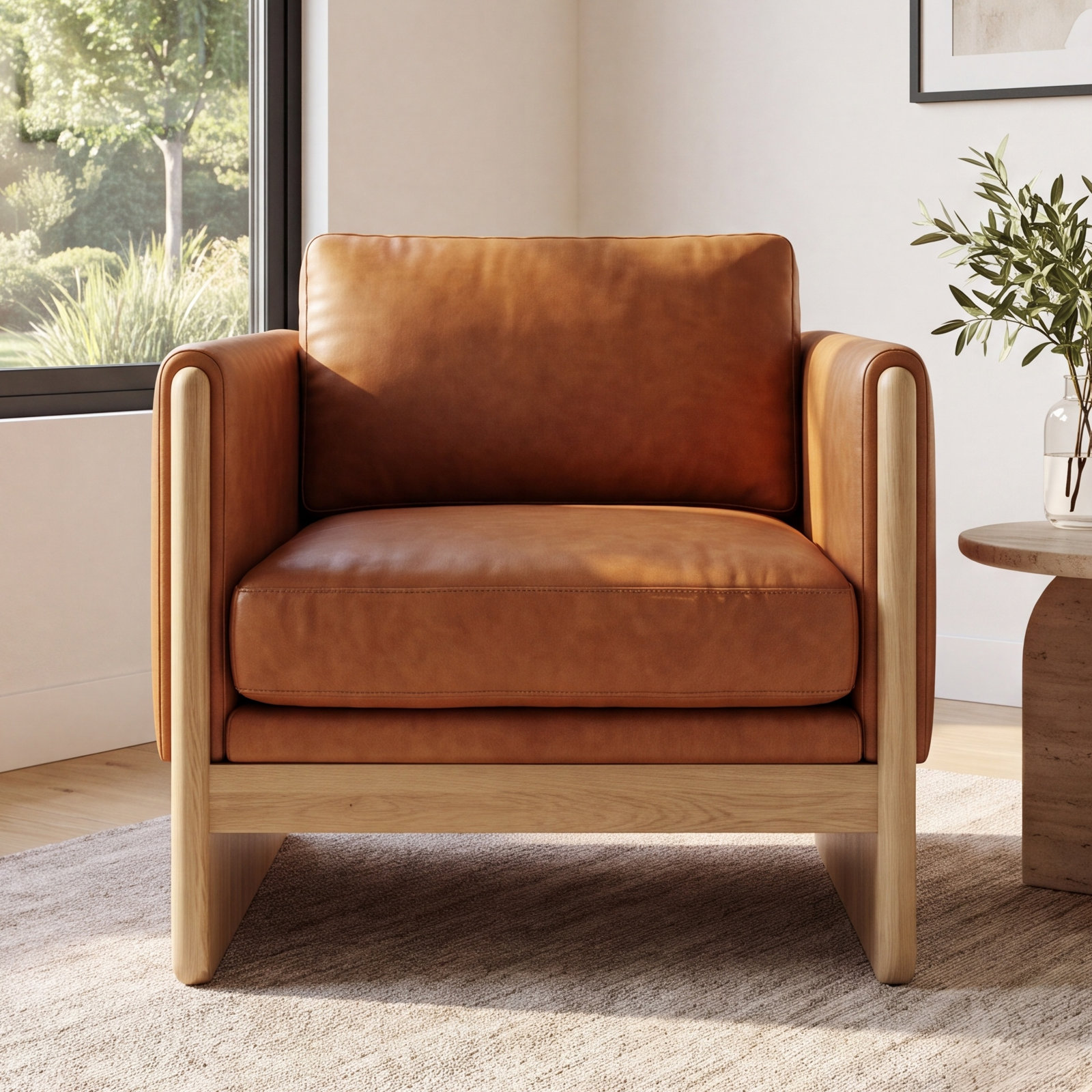 Adika Upholstered Armchair, Walnut
