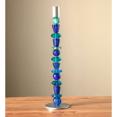Chandelles en métal/verre à perles de hauteur