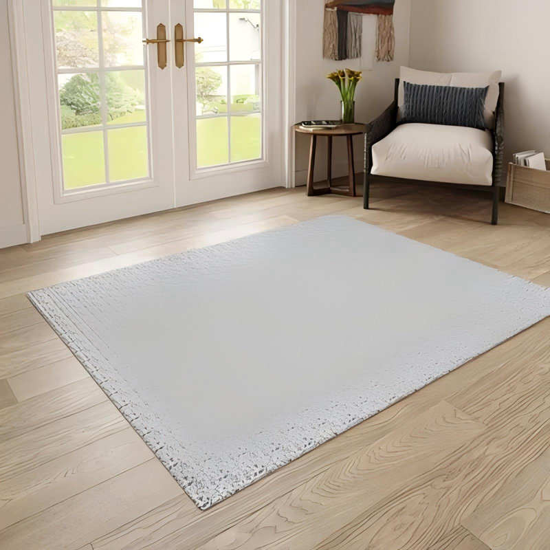 Cotton Weave Washable Area Rug - Stylish Mesh Design for Living Room, Bedroom, or Office Decor, Green, Rectangle 3' x 5'