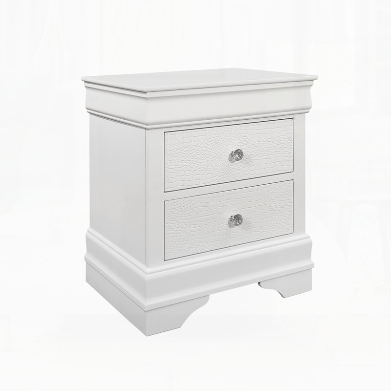 Table de chevet moderne pour chambre à coucher, Blanc