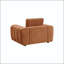 Chaise d'appoint rembourrée avec profil sculptural, capitonnage et accoudoirs surdimensionnés - Orange brûlé-130221678