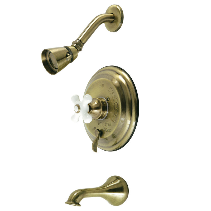 Kingston Brass Restoration Single-Handle Pressure Balanced Tub and Shower Faucet, Oil Rubbed Bronze
