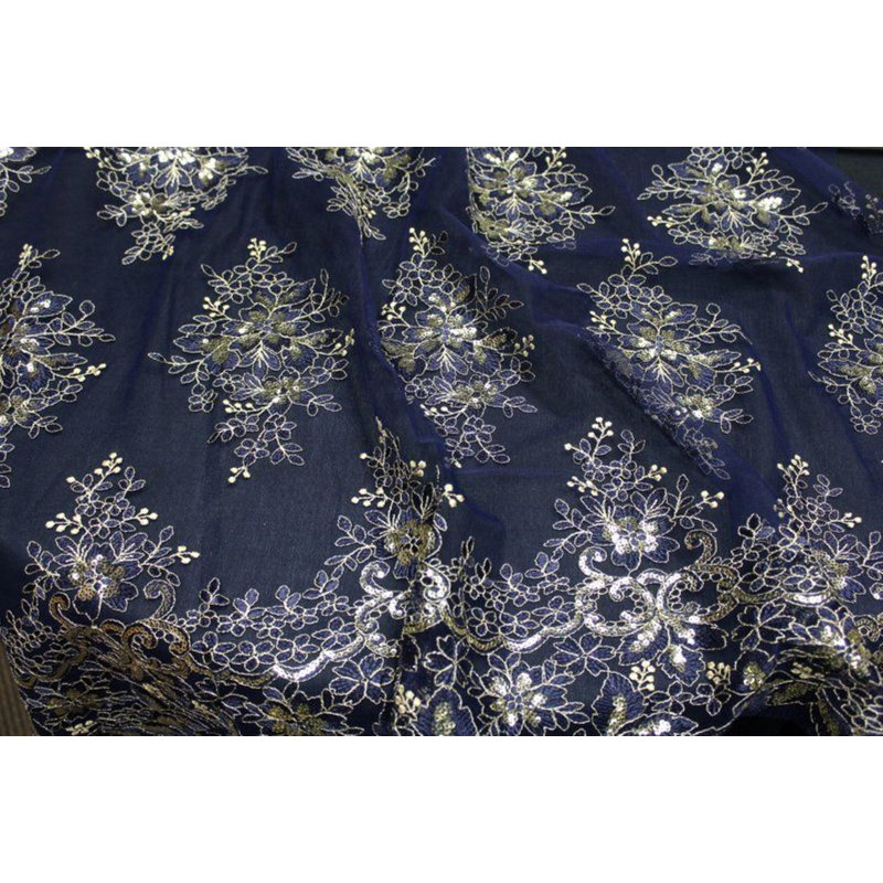 Fabric, Navy/Gold