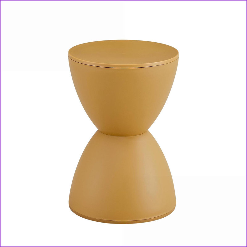 Tabouret de table basse en plastique jaune compact de 30 po x 30 po x 45 cm pour la maison et amp; Bureau