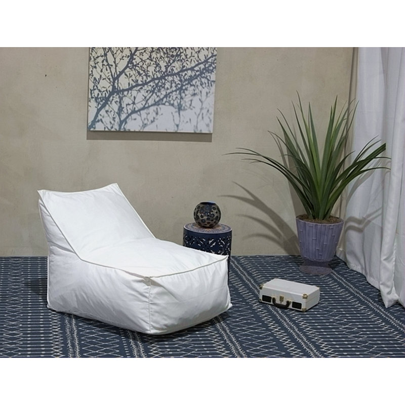 3 pi Fauteuil à billes résistant à l'eau, Tissu blanc