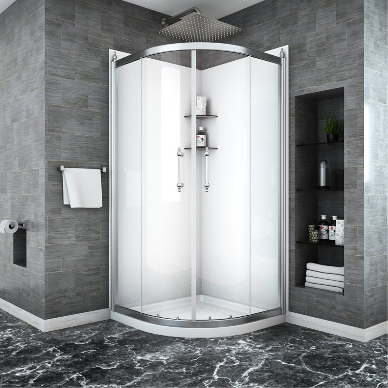 Framed Tub Shower Door 36" X 75" - Tempered Glass Enclosure 36"X75" Shower, Frame, Reduces Bathroom
