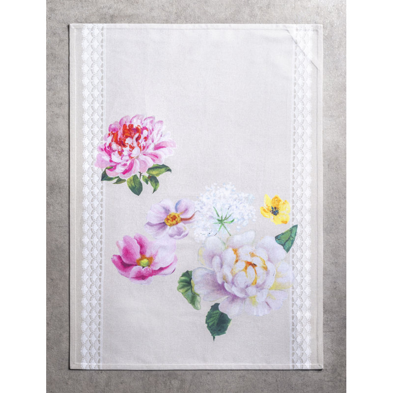 Ensemble de 3 serviettes à thé Pivoine