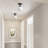 Lashyra 1-Light Opal Glass Dimmable Semi-Flush Mount Light