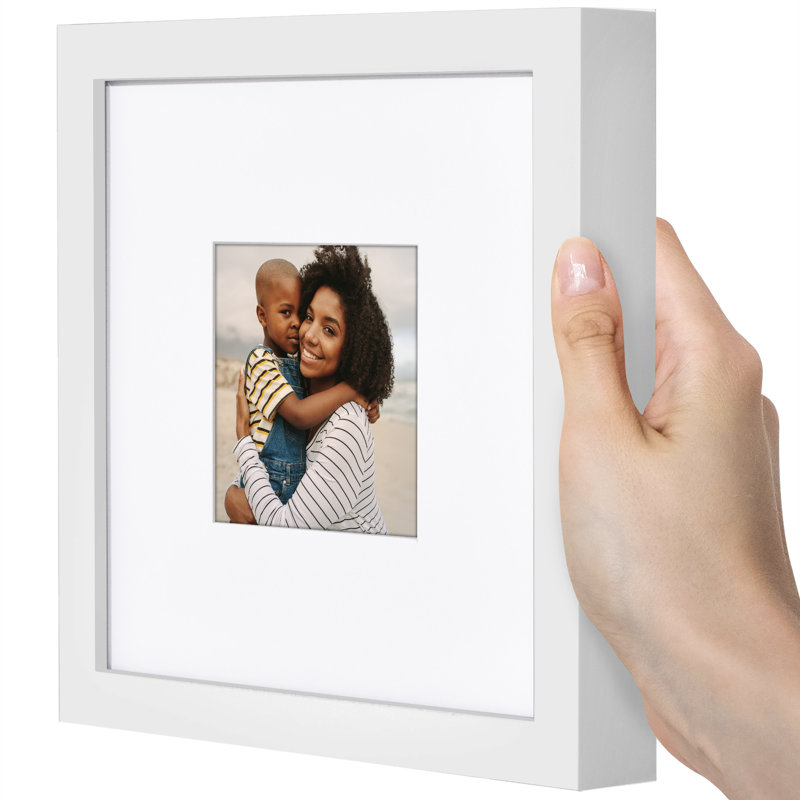 Cadre photo Americanflat, 8 po x 8 po, Blanc, Carrée