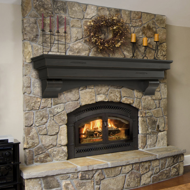The Celeste Fireplace Mantel Shelf, Espresso, 60"