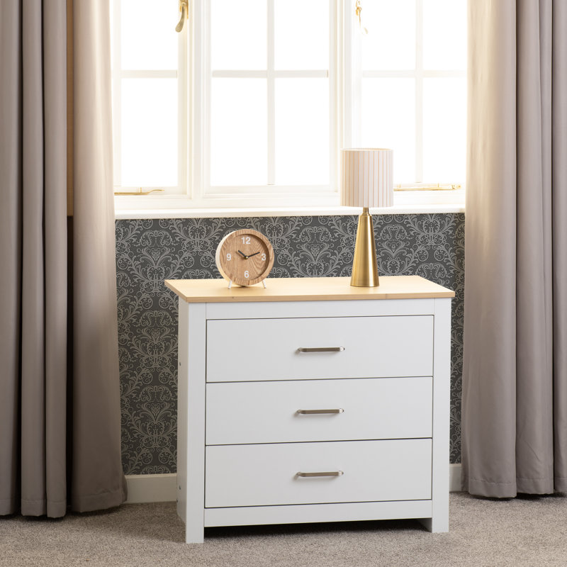 Henryville 80cm W 3 - Drawer Chest of Drawers, White