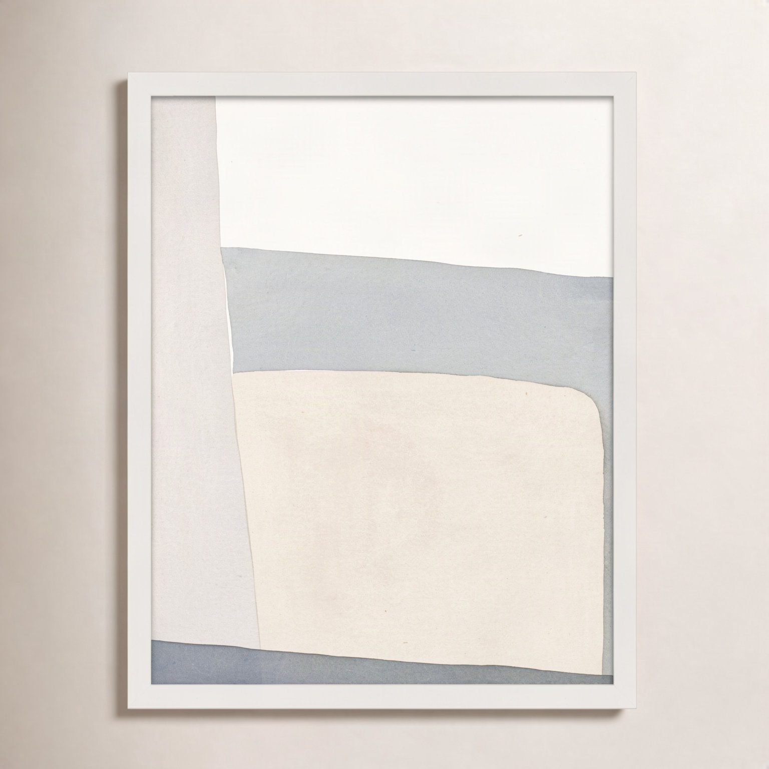 Simple Grey Painting by Julia Balfour, 25" H x 20" W x 1.4" D, White Framed Canvas