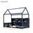 Twin House Bed With Led And Systematic Storage Options - Navy Blue Cozy-680091195