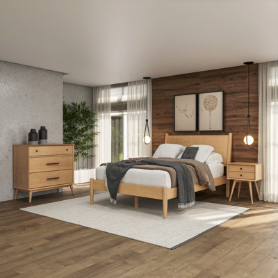 Ashlie Wood Platform Bed