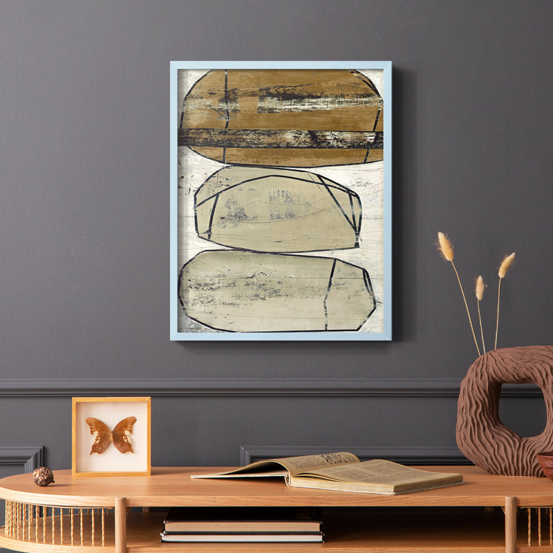 Dim Sum I, reproduction encadrée - bois massif, Bleu, H 10 po x l 8 po