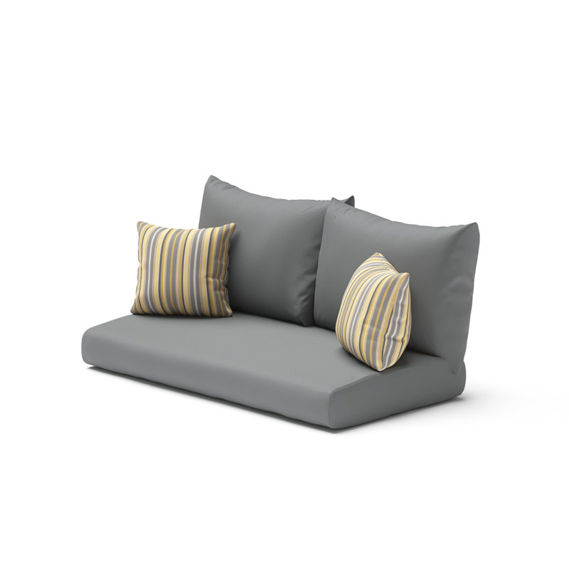 Outdoor Sunbrella Loveseat Cushion Cover, Charcoal Grey Sunbrella®