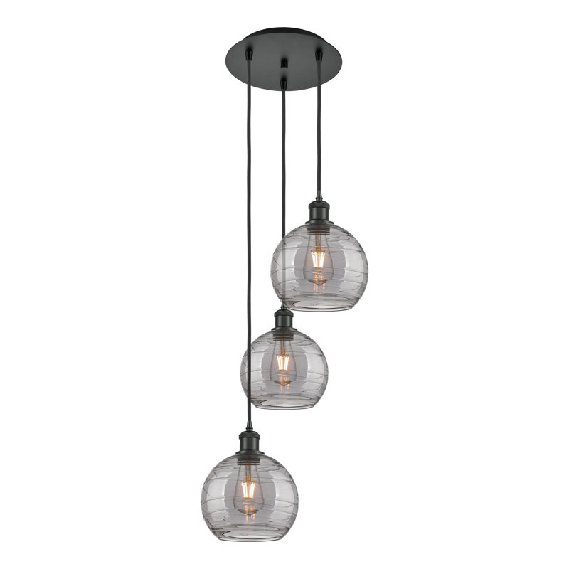 Luminaire suspendu 3 lumières Ellington, H 30,38 po x l 14,5 po x P 14,5 po, Noir mat