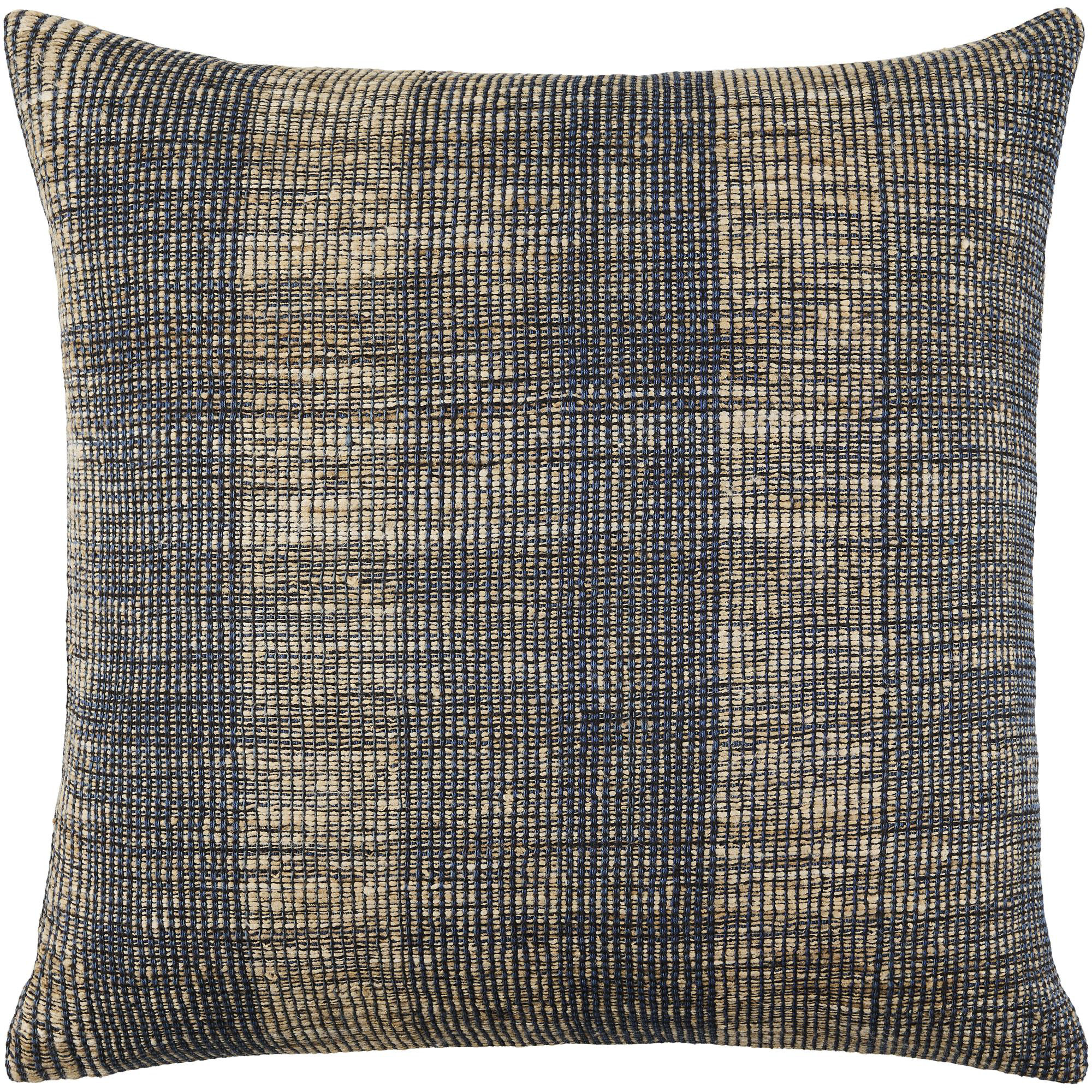 Marzano Accent Pillow, Duck Down, Square 18", Black/Gray/Brown