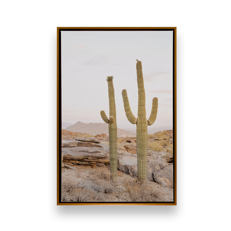 «Desert Majesty» sur toile par Krista Mosakowski, H 14 po x l 10 po, Cadre flottant or poli