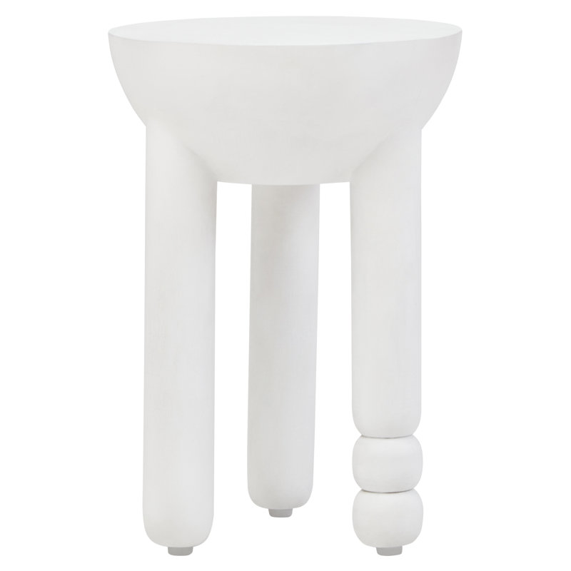Demel Solid Wood End Table, White