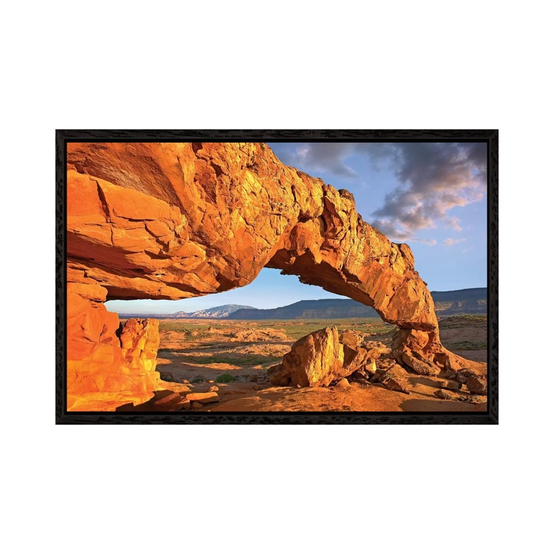 Sunset Arch, Escalante National Monument, Utah I 1 Piece Wall Art on Canvas, 66.04 cm H x 45.72 cm W, Black Framed