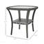 Table basse en rotin avec tablette de rangement, table d'appoint en osier avec plateau en verre, table de bout d'extérieur pour le jardin, le porche, la cour, mélange de gris