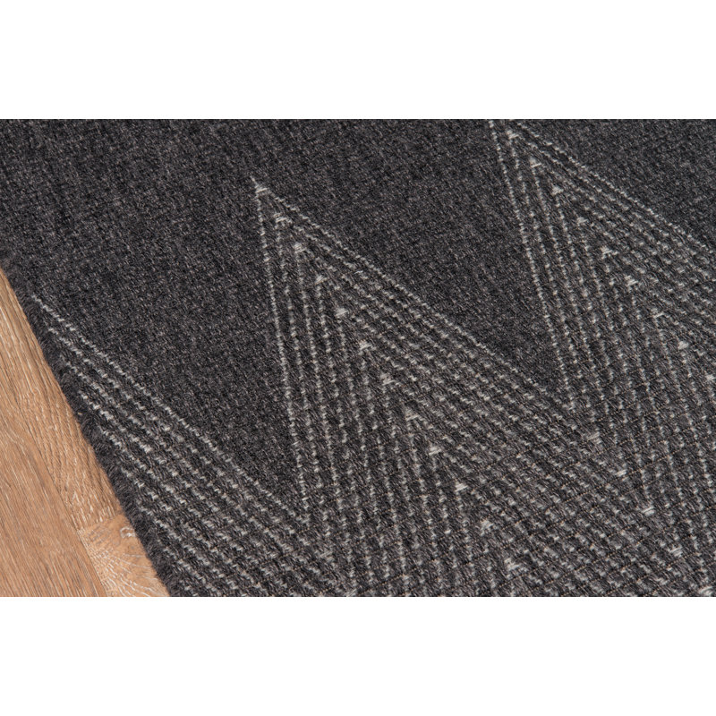 Tapis d'intérieur / extérieur à motif de chevrons gris anthracite Antigua, Tapis de couloir 2 pi x 6 pi