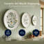 Ensemble de 3 assiettes murales en céramique vert et blanc American Art Decor Brunch Club