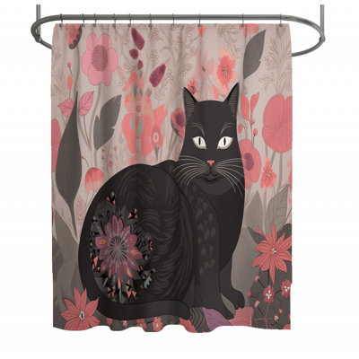 Cat Animal Shower Curtain
