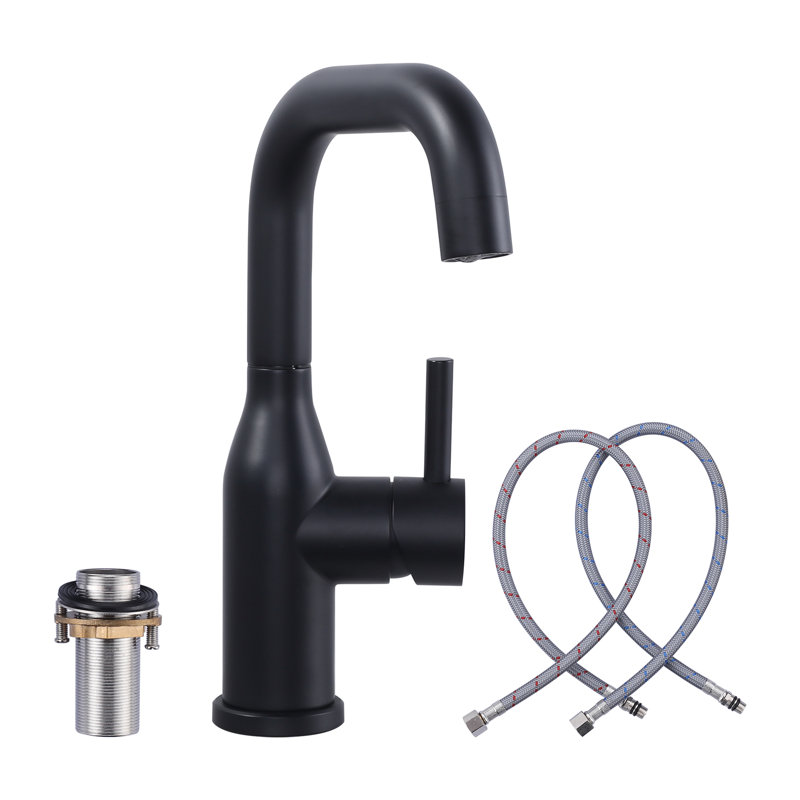 Stainless Steel Kitchen Faucet High Arc Bar Faucet With Supply Lines, Matte Black