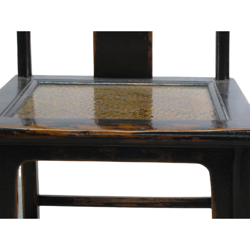 Asian Classic Solid Wood Dining Chair, Black