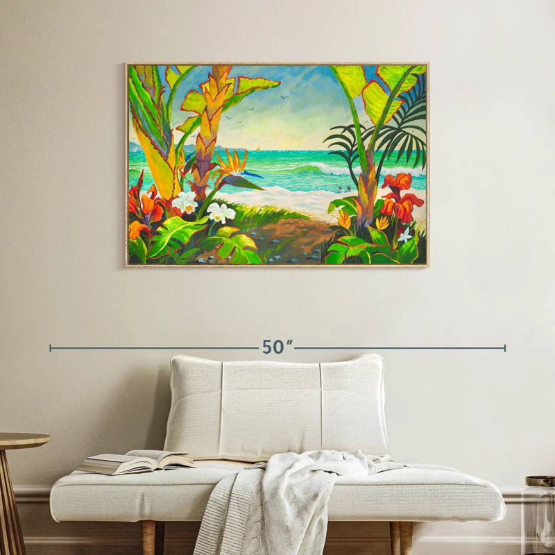Time To Chill At The Tamsin, Floating Frame Natural Wood, 40" X 27"