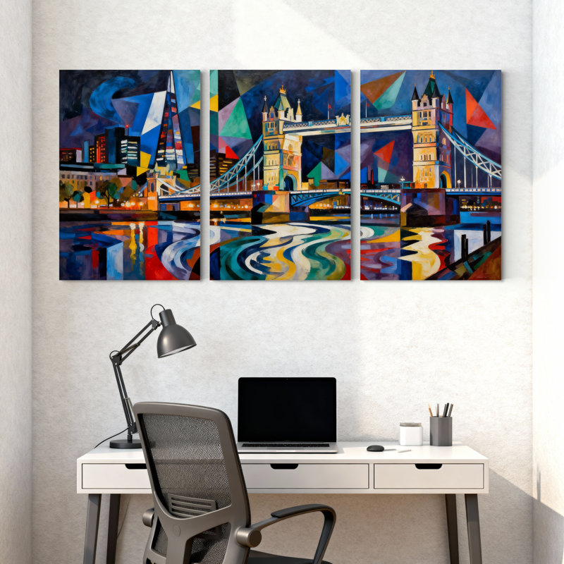 Cités et pays, ensemble de 3 impressions sur toile, H 18 po x l 36 po