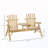 Patio 2-Seat Wooden Adirondack Chair With Small Table-903796090