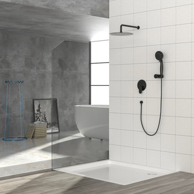 Dual Function Matte Black Stainless Steel Shower System For Luxurious Bathroom Experience