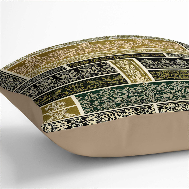 Geometric Square Throw Cushion, 40 x 40 cm, Stone